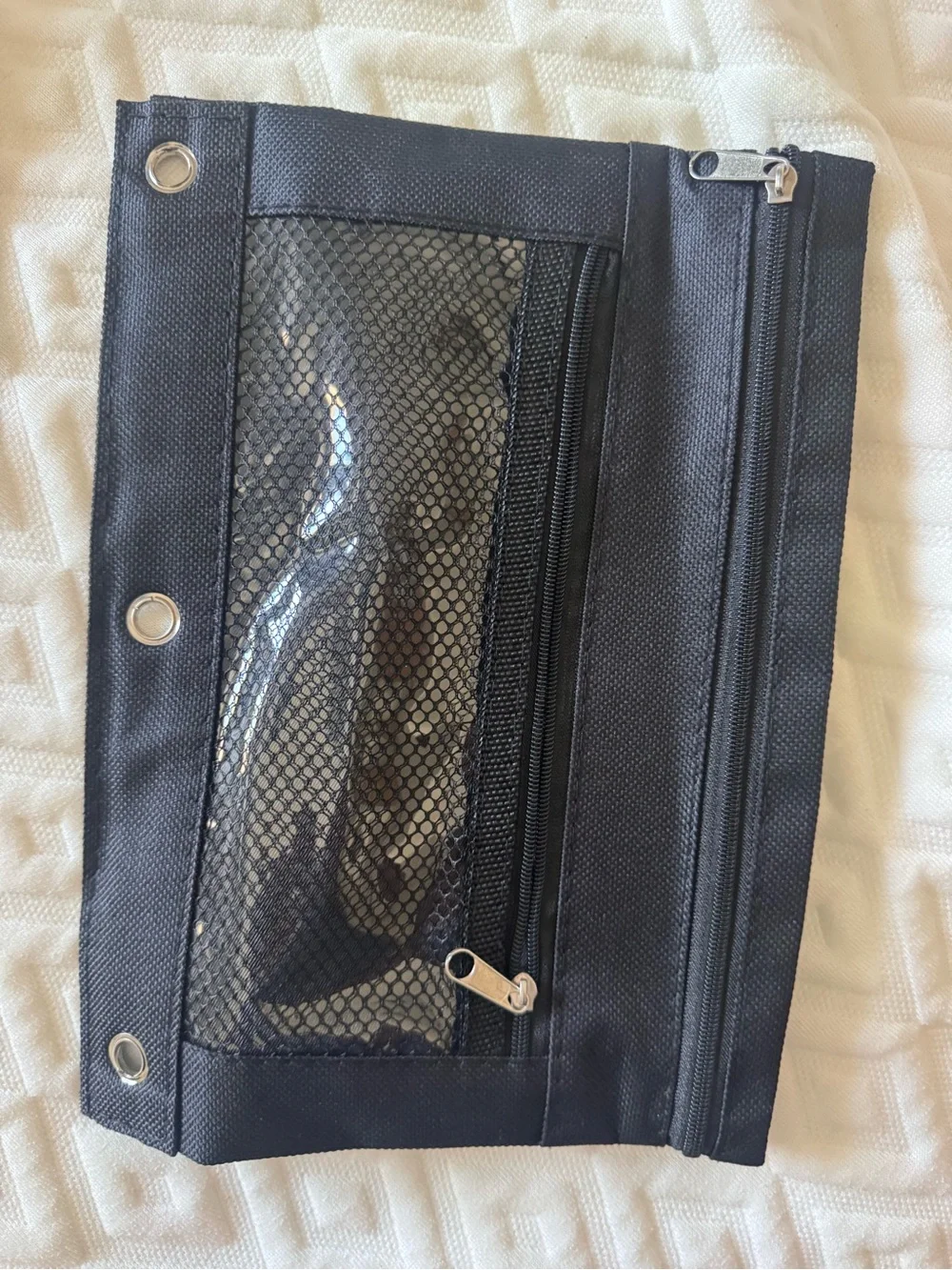 Target Black Mesh Zippered Pencil Case